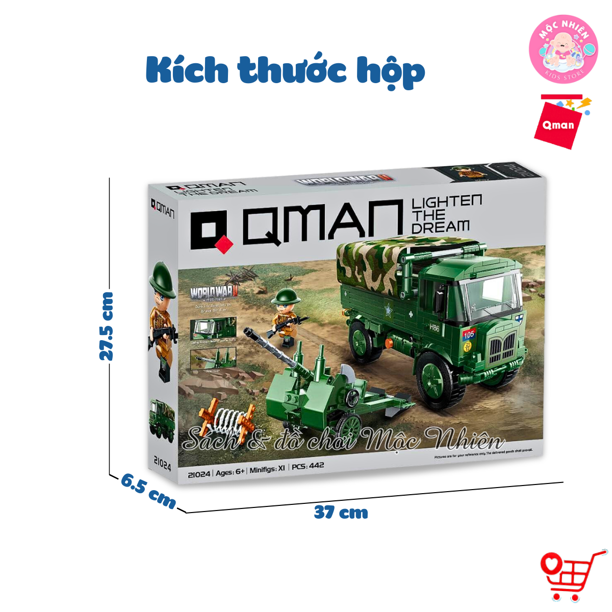 Đồ chơi xếp hình, lắp ráp Qman 21024 - Di Tản (442 mảnh ghép) - Dành cho bé từ 6 tuổi