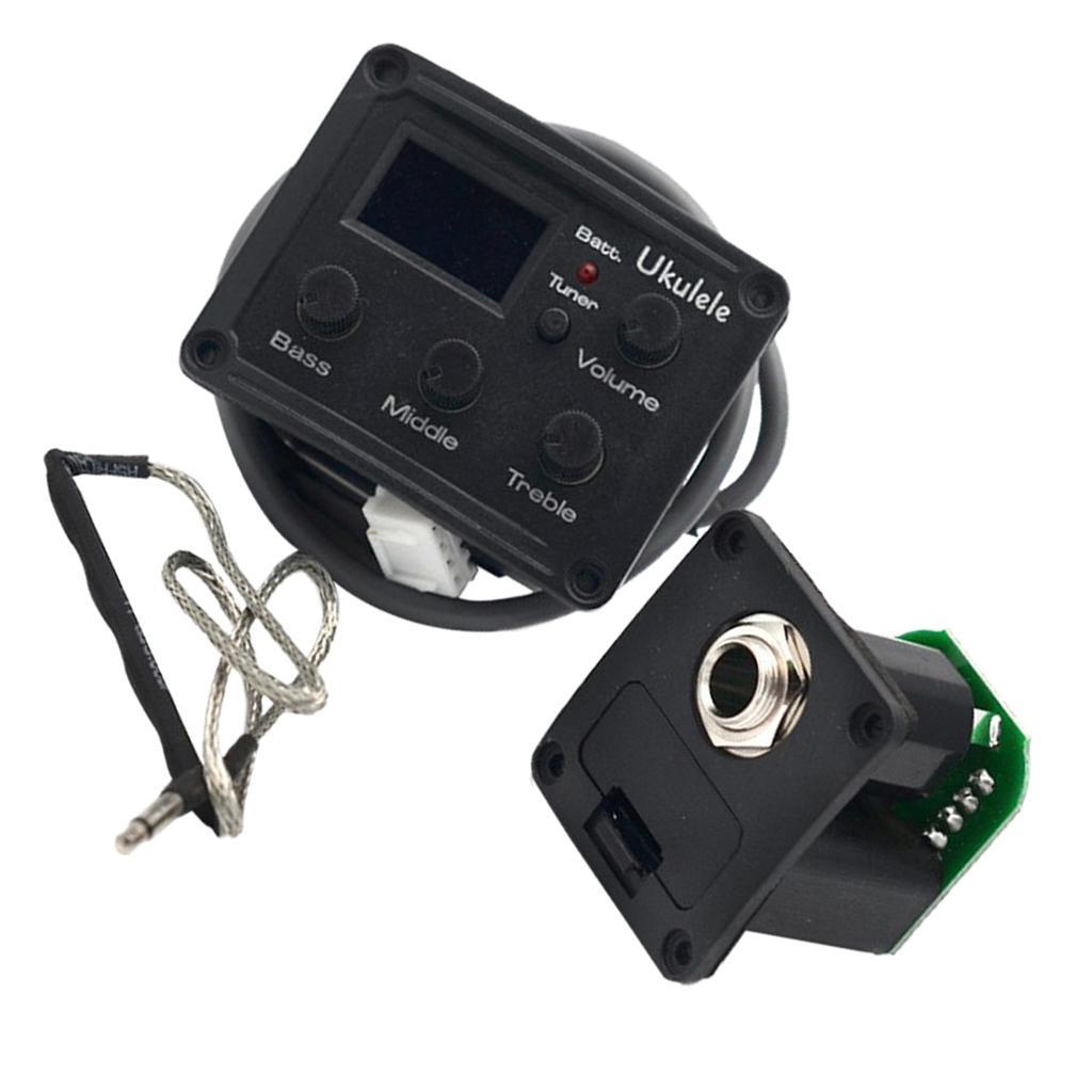 Ukulele Piezo Pickup 3 Bands EQ Equalizer Tuner System with LCD Display