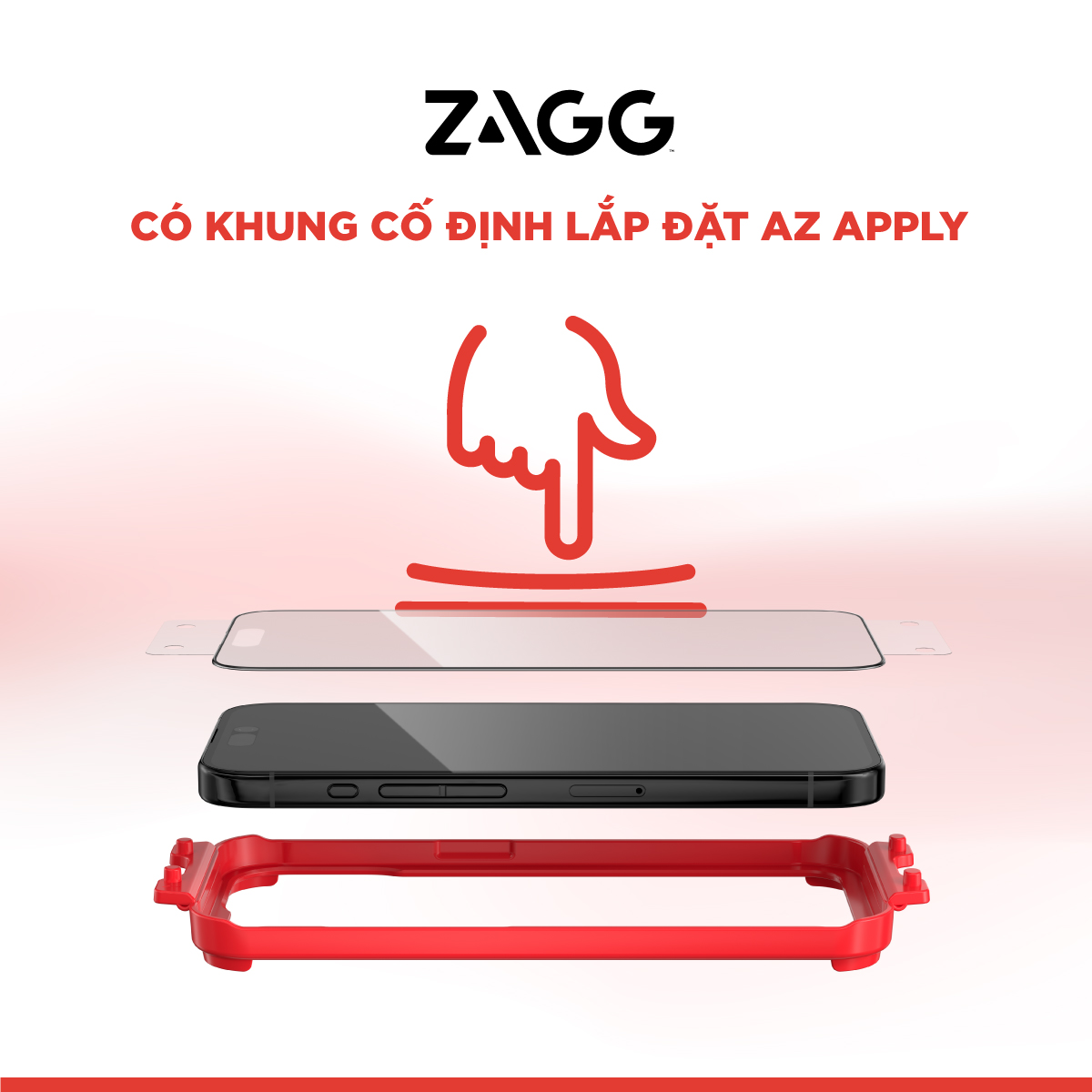 Kính cường lực ZAGG Glass Plus Edge B cho Samsung S25 Ultra, S25 Plus- Nhận vân tay, Kèm khung hỗ trợ dán_ Hàng Chính Hãng