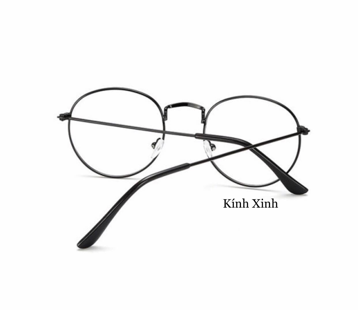 Kính Mắt Nam Nữ Thời Trang Mắt Tròn Unisex Kim Loại Gọng Tăm