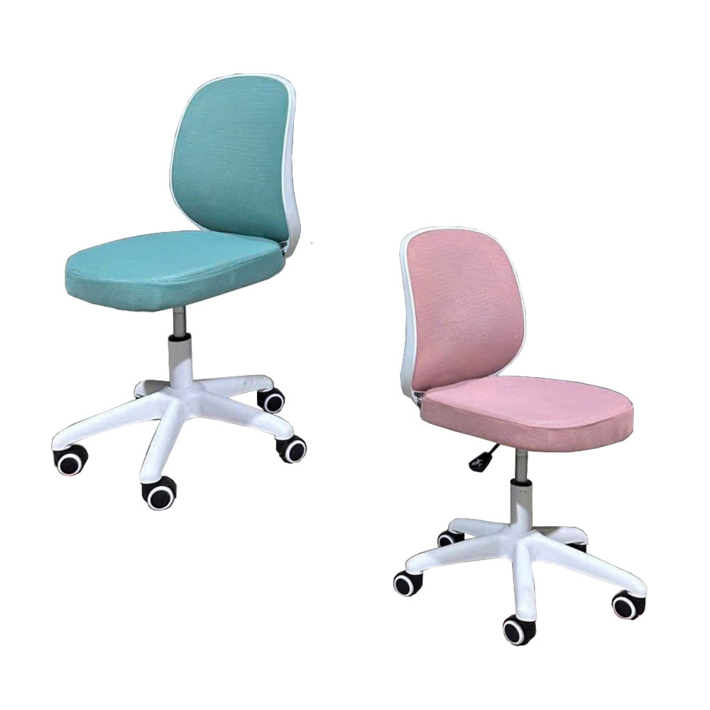 Ghế xoay học sinh cho bé gái màu hồng CE1036A-2M Lưng lưới nệm vải không tay nhỏ gọn tiết kiệm diện tích chân nhựa xoay màu trắng hcm