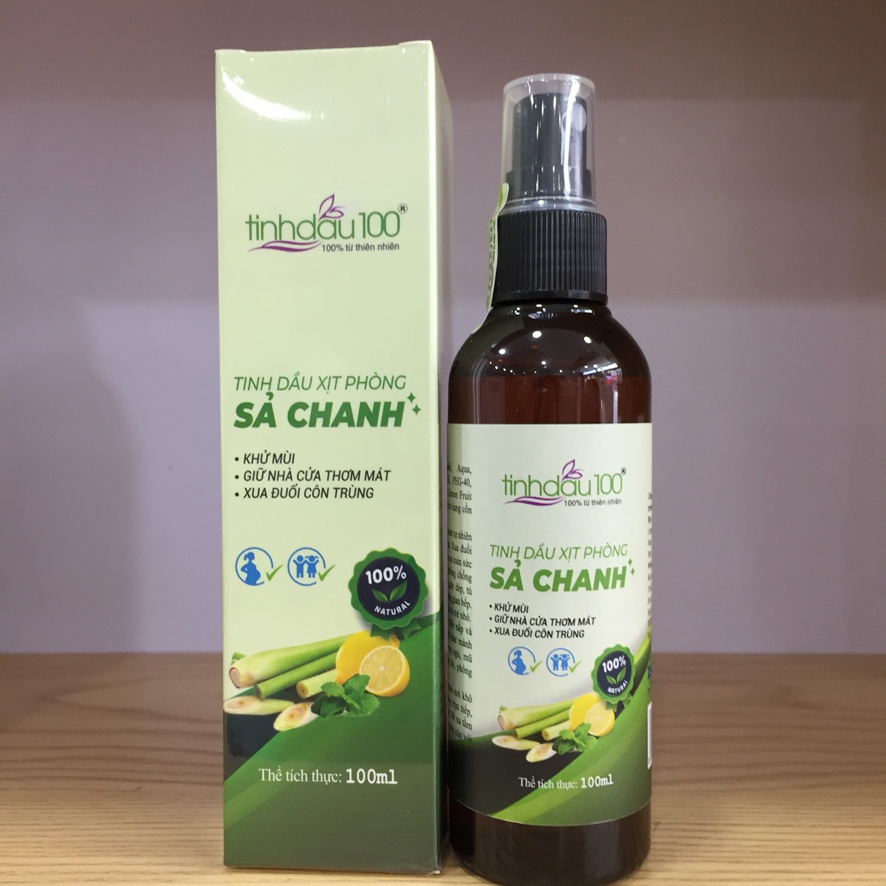 Tinh dầu xịt phòng sả chanh 100ml