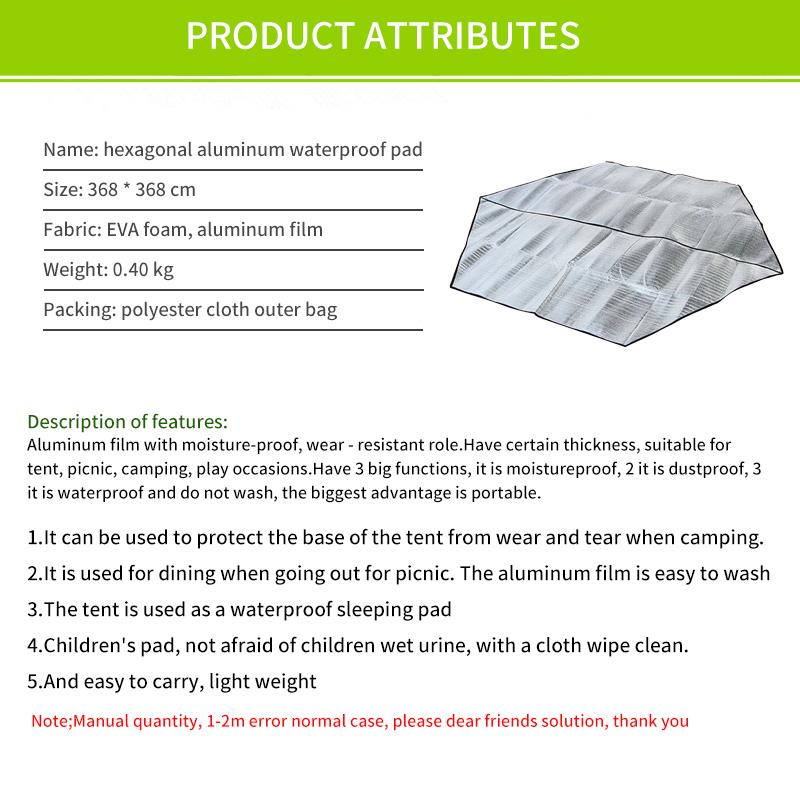 Lục Giác Màng Nhôm Chống Ẩm Miếng Lót Lều Thảm Thảm Picnic Ngoài Trời Chống Ẩm Miếng Lót Cắm Trại Lục Giác Dã Ngoại Chăn