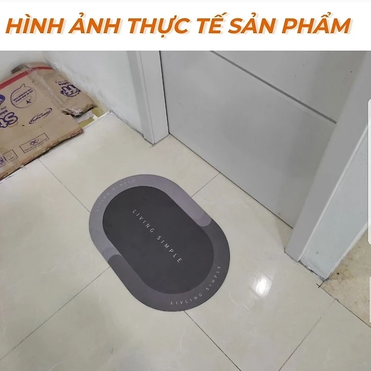 Thảm Lau Chân Nhà Tắm Đa Năng Chất Liệu Chống Trơn Trượt Cao Cấp, Thấm Hút Tốt 40x60cm Chính Hãng TOKDODO -( Màu Và Chữ Ngẫu Nhiên)