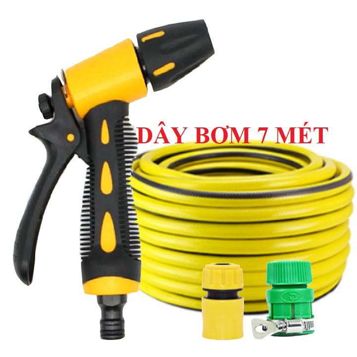 Bộ dây vòi xịt bơm nước tưới rửa , tăng áp 3 lần, loại 7m, 10m 206319 cút sập, + mở chai