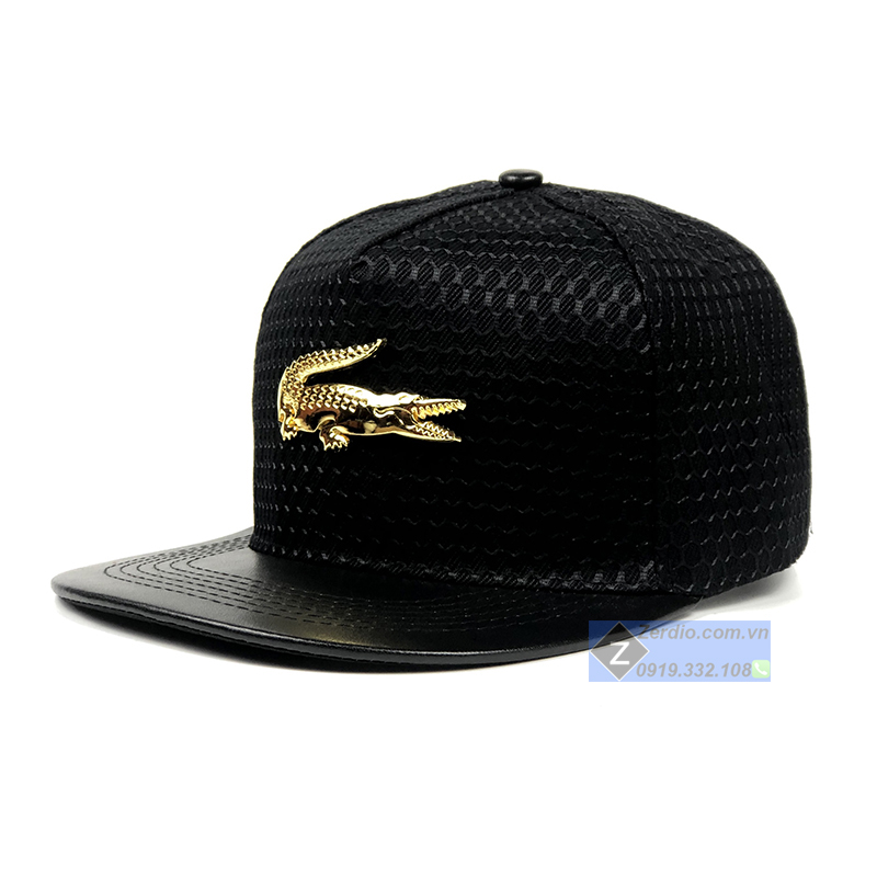 Mũ snapback họa tiết hợp kim cực chất, 2 màu đen, đỏ cho cả nam và nữ