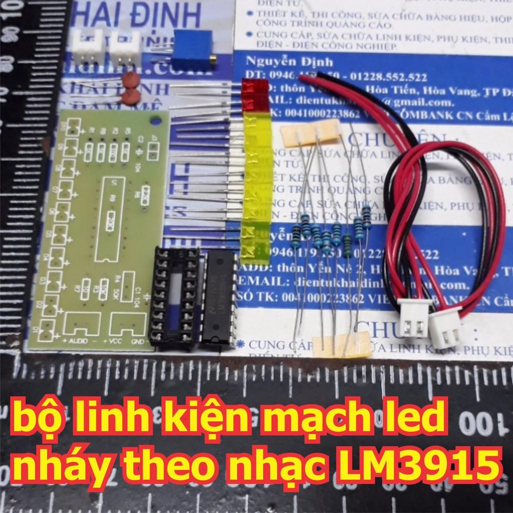 Bộ linh kiện module Led nháy theo nhạc LM3915, 10 led, áp: 9-12V kde5341