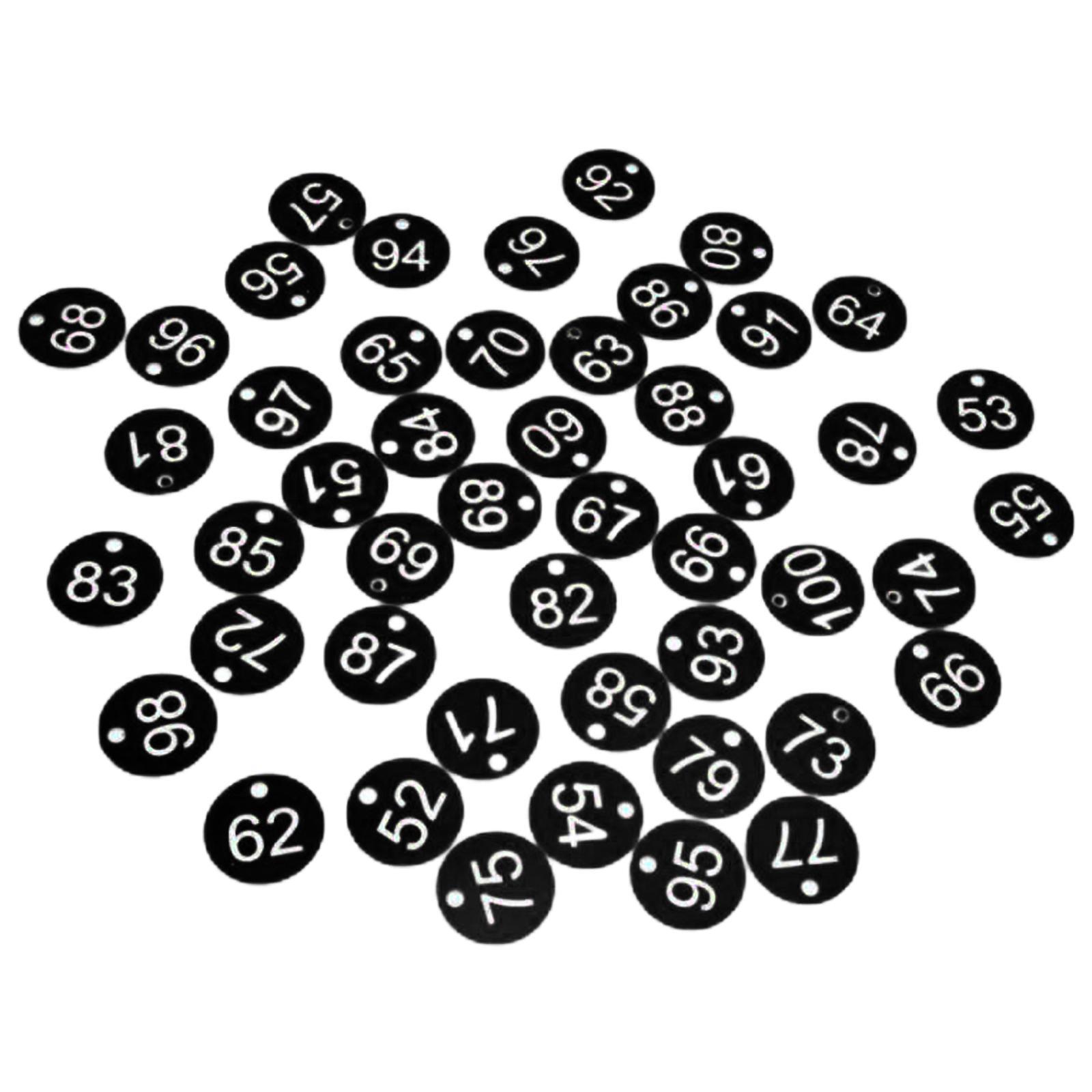 100x Portable Tag Number 1-100 for Warehouse Dorm Keys