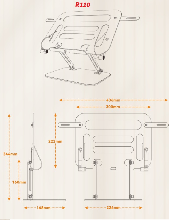 Kệ Đỡ Kê Đọc Sách Full Hợp Kim Nhôm, Chân Xoay 360 Độ Chắc Chắn, Thanh Mở Rộng Tiện Lợi R110, R111.