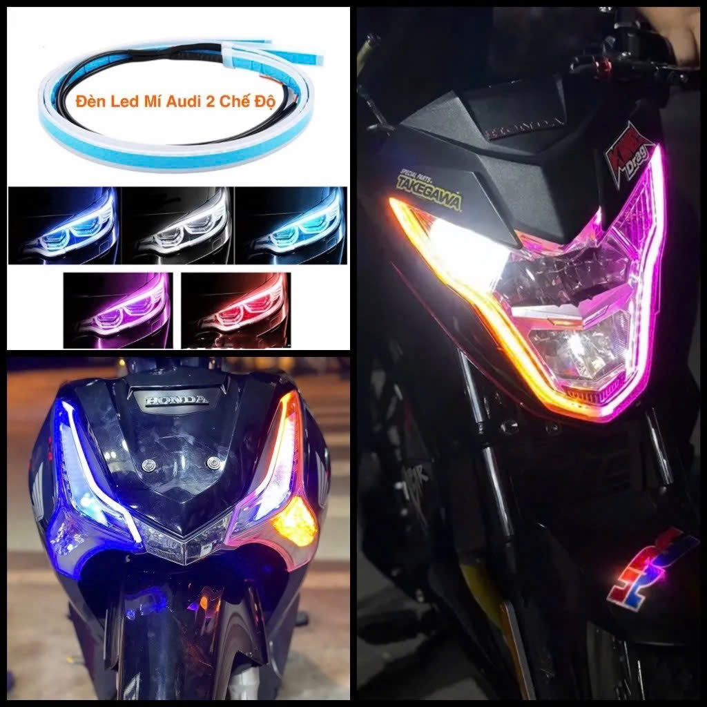 Bộ 2 Dây Đèn LED Mí Xinhan Kiểu Audi Hiệu Ứng Đèn Độc Đáo - Đồ Chơi Xe Máy và Ô Tô Loại Tốt