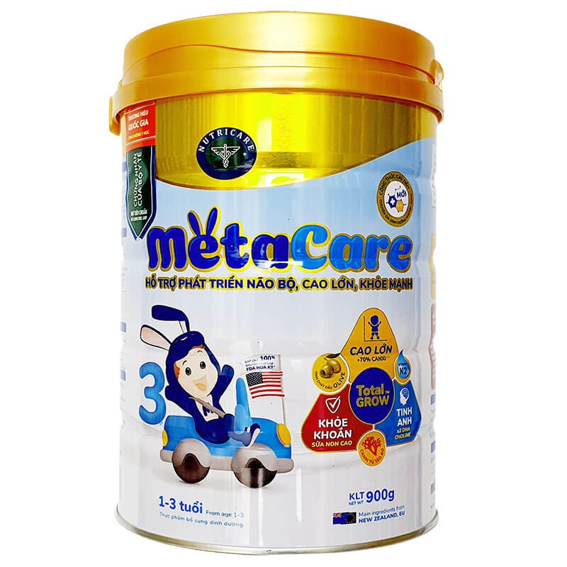 Sữa bột Nutricare Metacare 3 Mới - phát triển toàn diện cho trẻ 1-3 tuổi (400g, 900g)