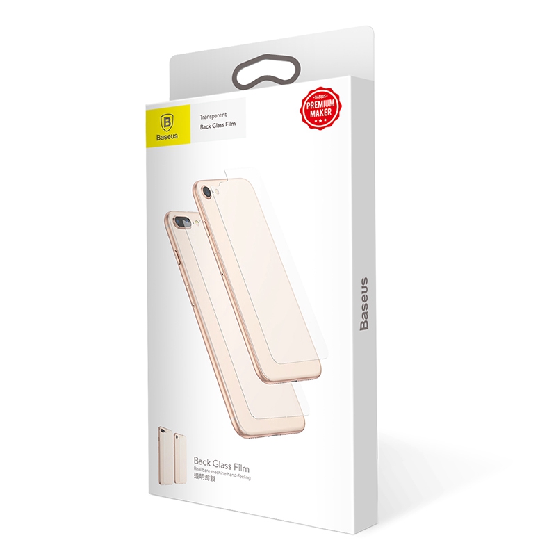 Miếng dán kính cường lực mặt sau lưng cho iPhone 7 Plus / 8 Plus hiệu Baseus (Độ cứng 9H, độ mỏng 0.6mm, Cạnh vát kim cương) - Hàng chính hãng