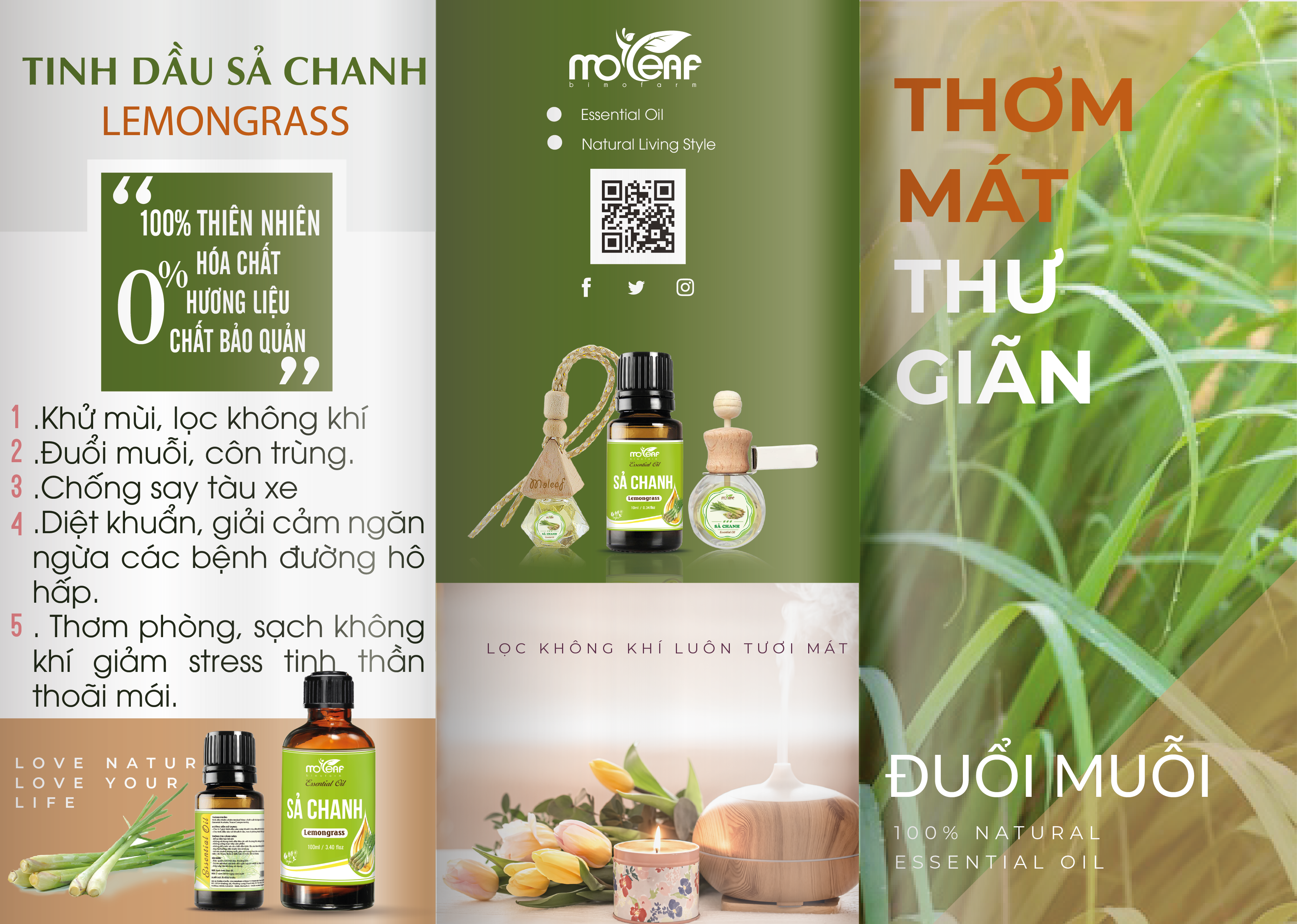 Dây treo tinh dầu Moleaf 7ml, Sả Chanh, Tràm gió, Bạc Hà, Cam Ngọt, Oải Hương, Ngọc Lan Tây, Vỏ Bưởi, Vỏ Quế, nước hoa xe ô tô, tủ quần áo, phòng khách, nhà bếp