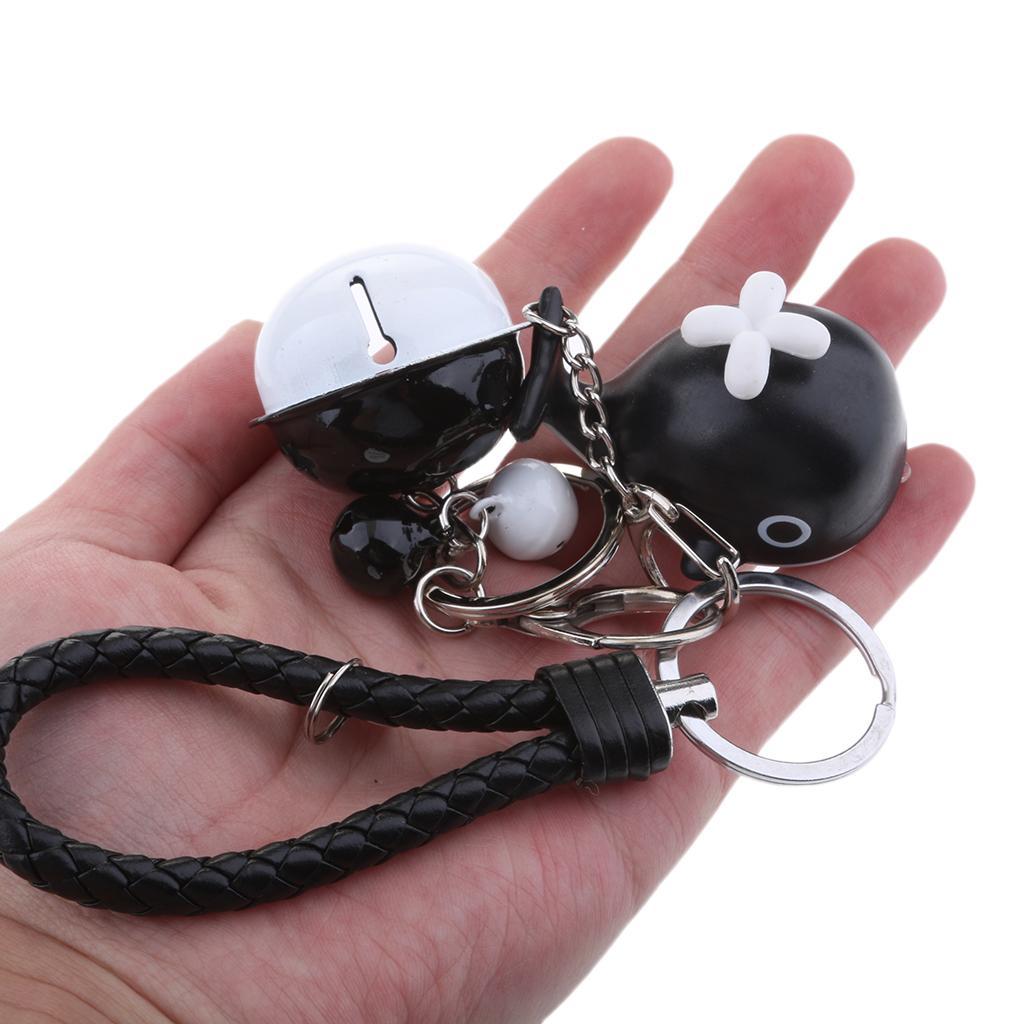 Creative Key Chain Shape Keyring LED Holder Hanging Type Black