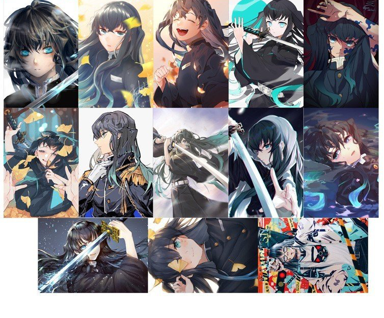 Bộ lomo card Tokitou muichirou 30 tấm khác nhau/ hộp ảnh card Tokitou muichirou kimetsu no naiba