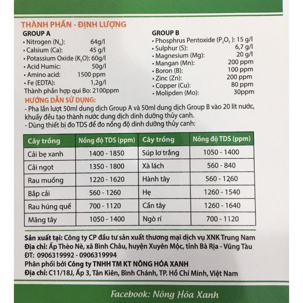 HYDRO OPTIMUM - SẢN PHẨM THỦY CANH CHO TRỒNG RAU ĂN LÁ - BỘ 2 CHAI