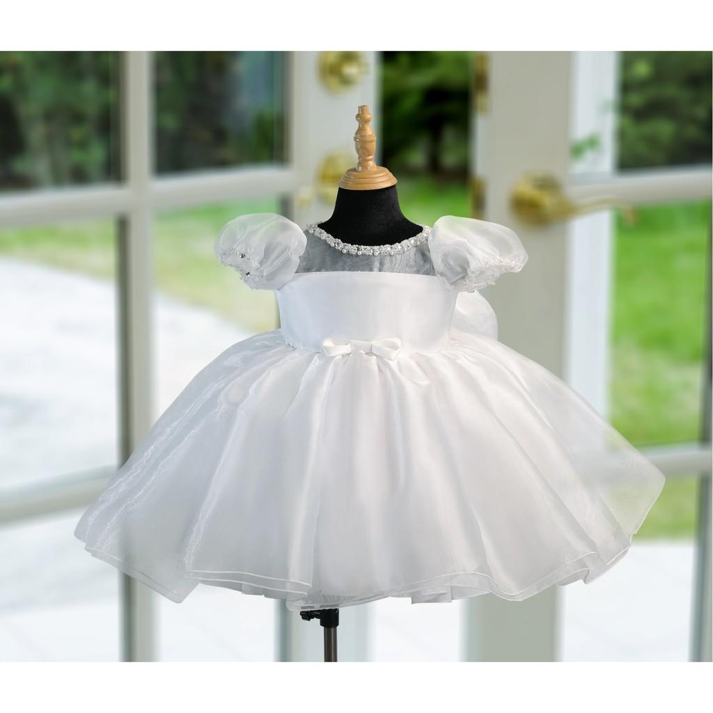 Đầm công chúa voan trắng dễ thương cho bé gái từ 0 - 12 tuổi ( CÓ ẢNH THẬT )