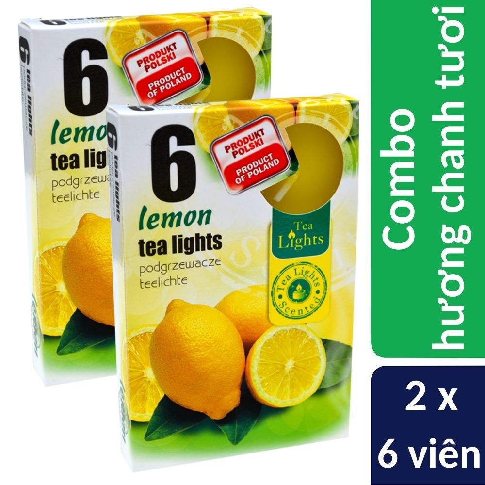 Combo 2 hộp 6 nến thơm Tealight Admit nhập khẩu Châu Âu Lemon - hương chanh tươi