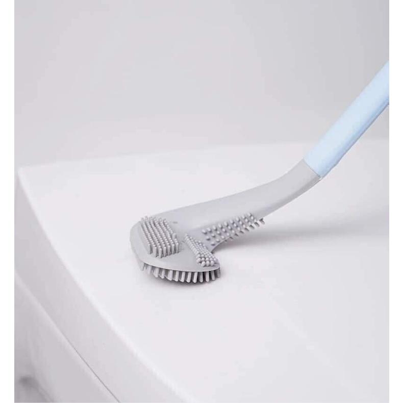 Cọ Toilet Silicon Thông Minh Mẫu Mới, Chổi Cọ Bồn Cầu Nhà Vệ Sinh Gắn Tường