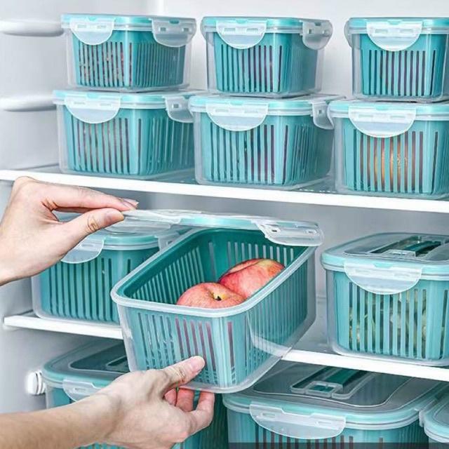 SET 5 HỘP ĐỰNG ĐỒ TỦ LẠNH ĐA NĂNG 2 LỚP CAO CẤP CÓ NẮP ĐẬY ĐỰNG THỰC PHẨM