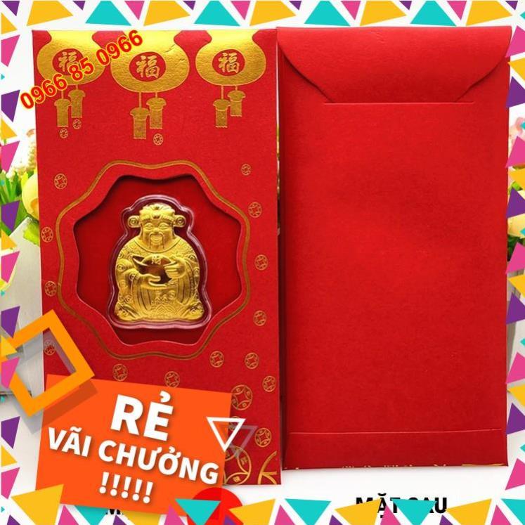 Com bo 50 bao lì xì thần tài làm đồ thờ cúng phong thủy