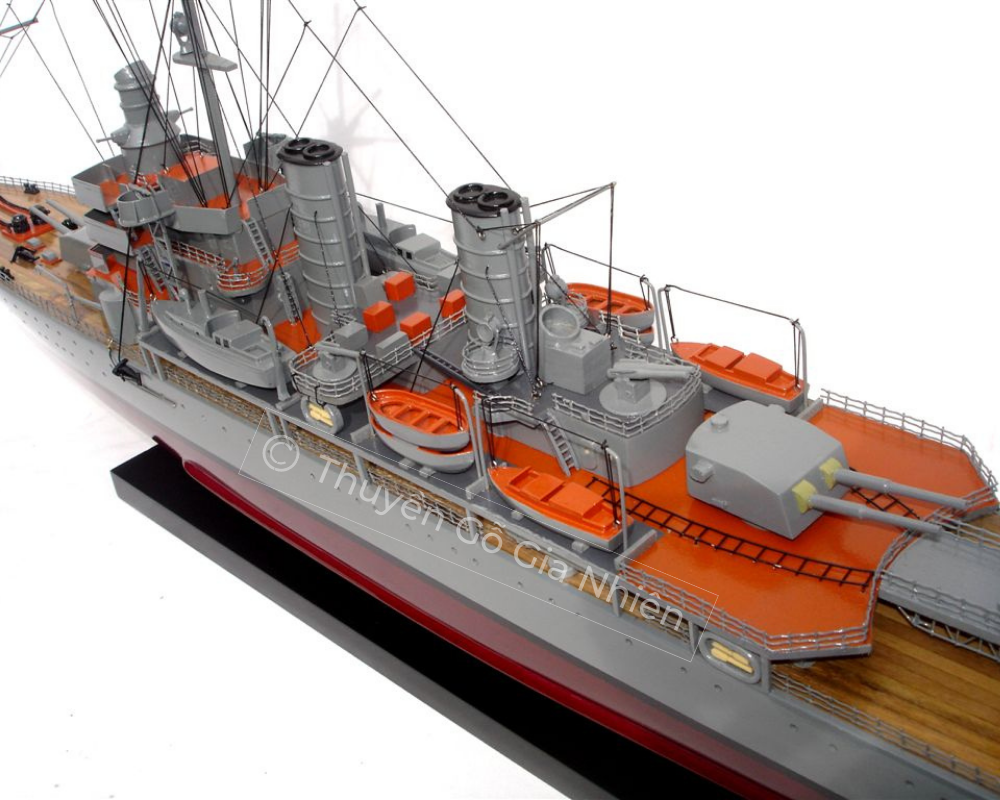 Mô Hình Thuyền Gỗ Phong Thủy Dạng Thuyền Chiến HMS GOTLAND Chính Hãng Hàng Xuất Khẩu Chất Lượng Cao