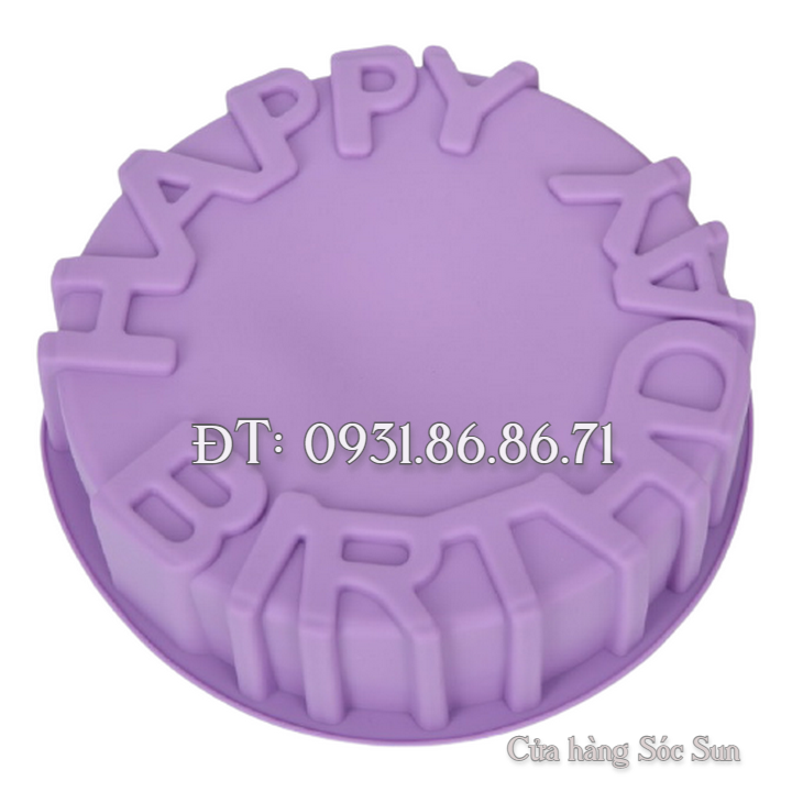 Khuôn silicon sinh nhật Happy Birthday loại 20 cm - Mã số 1034