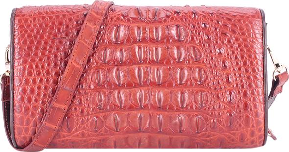 Túi Đeo Chéo Nữ Da Cá Sấu Huy Hoàng HT6229 (14.5 x 24.5 cm) - Nâu Đỏ