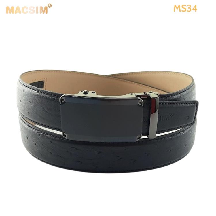 Thắt lưng nam -Dây nịt nam da thật cao cấp nhãn hiệu Macsim MS34