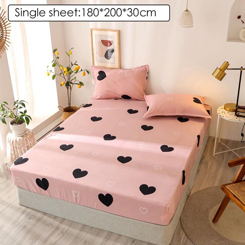 Mới Bọc Nệm Topper Trái Tim-Hình In Trang Bị Bộ Chăn Ga Khăn Trải Bông Tấm Có Thể Điều Chỉnh Dây Thun Co Giãn Cho Giường Đơn Tờ