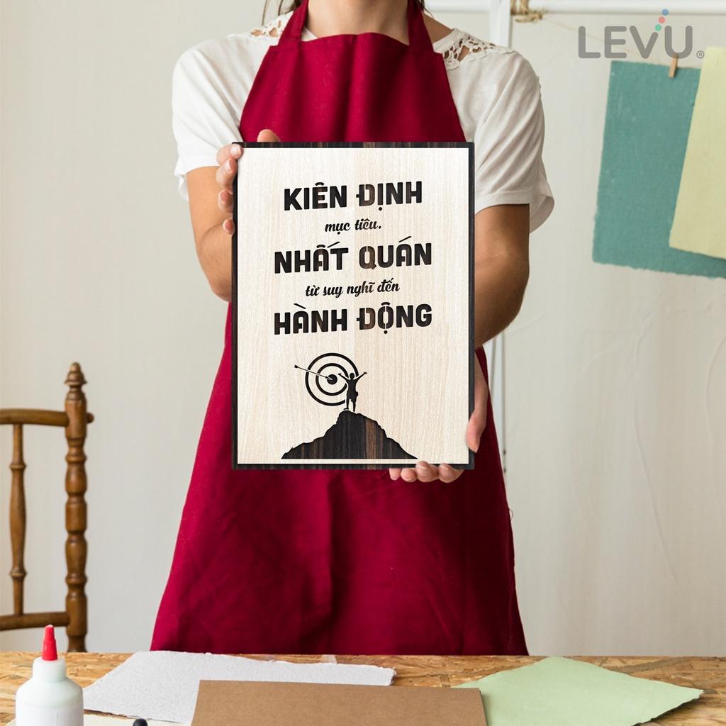 Tranh tường phòng làm việc LEVU LV132 "Kiên định mục tiêu, nhất quán từ suy nghĩ đến hành động"