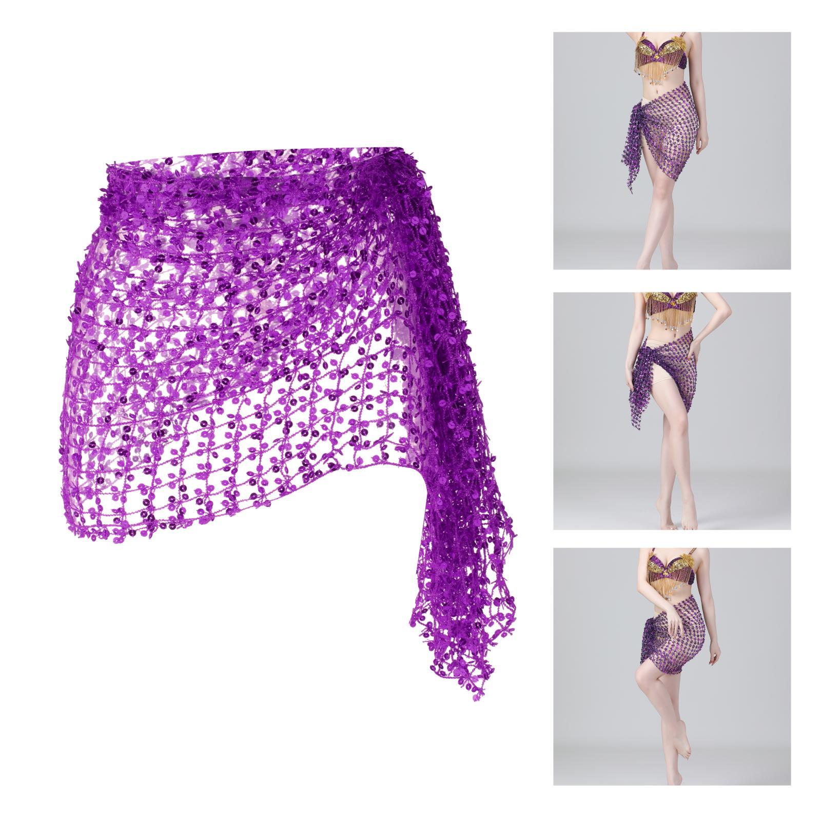 Womens Belly Dance Hip Scarf Sequins for Belly Dancer Indian Belly Dancing Belts Waist Scarves Bellydance Hip Scarves Skirt