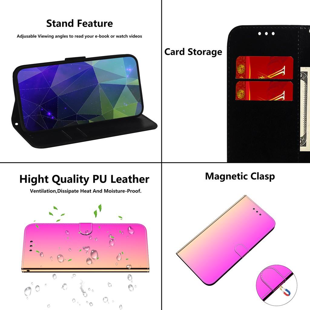 Bao da điện thoại gương dạng ví cho Xiaomi Redmi Note 7 Pro Note 7s Redmi 7 Redmi 7A Redmi Y3 Redmi K20 Pro Redmi K30