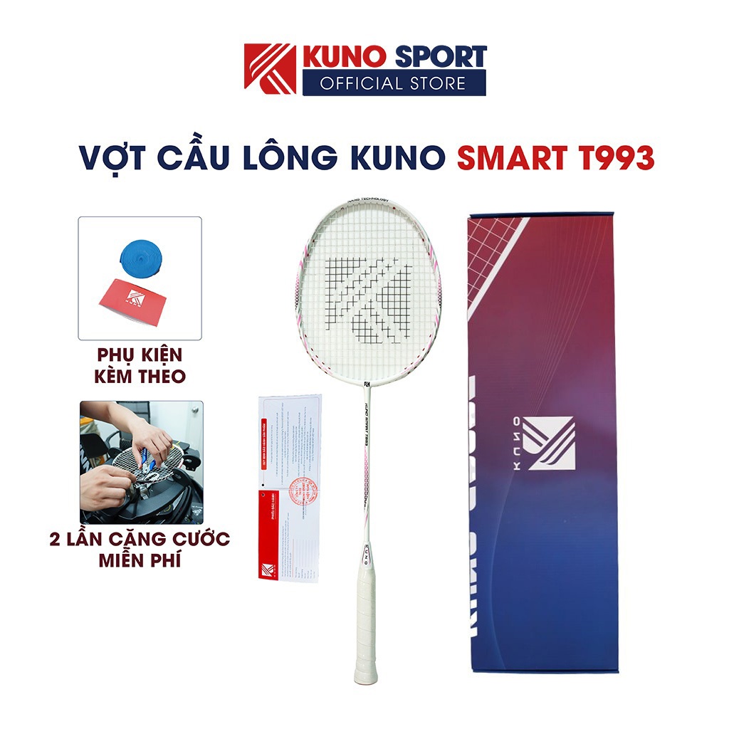 Vợt Cầu Lông KUNO Smart T993 Thiên Công, 4U Chất Liệu High Modulus Graphite, Chống Xoắn, Chống Rung, Căng Sẵn 11kg