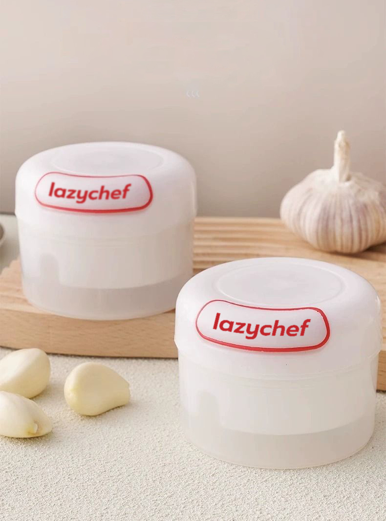 Dụng Cụ Xay Tỏi Ớt Lazychef Kéo Tay Tiện Dụng 2 Lưỡi Xay Thép Không Gỉ Sử Dụng Đơn Giản