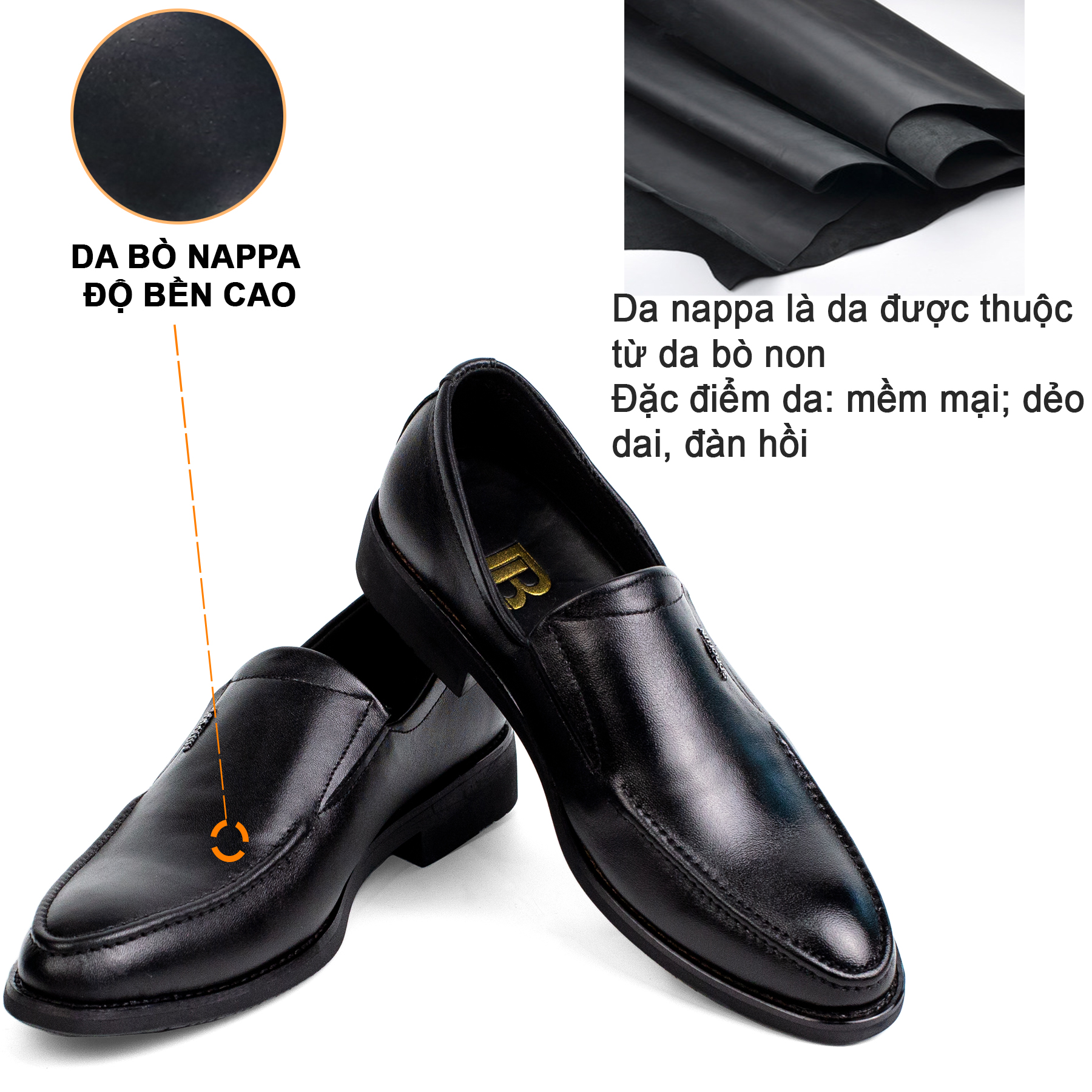 Hình ảnh Giày nam công sở da bò nappa cao cấp, giày lười G114- Bụi leather- hộp sang trọng