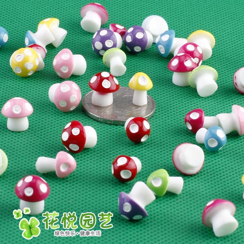 Phụ kiện set 5 nấm màu 1 cm làm tiểu cảnh, charm slime, decor mô hình, đồ handmade