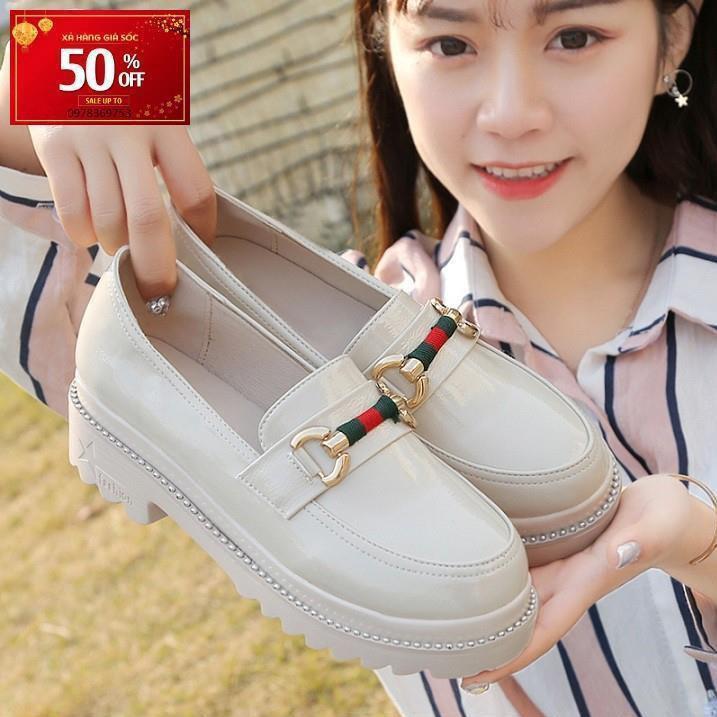 Giày sneaker tăng chiều cao nữ 5cm S1092 (Kem)