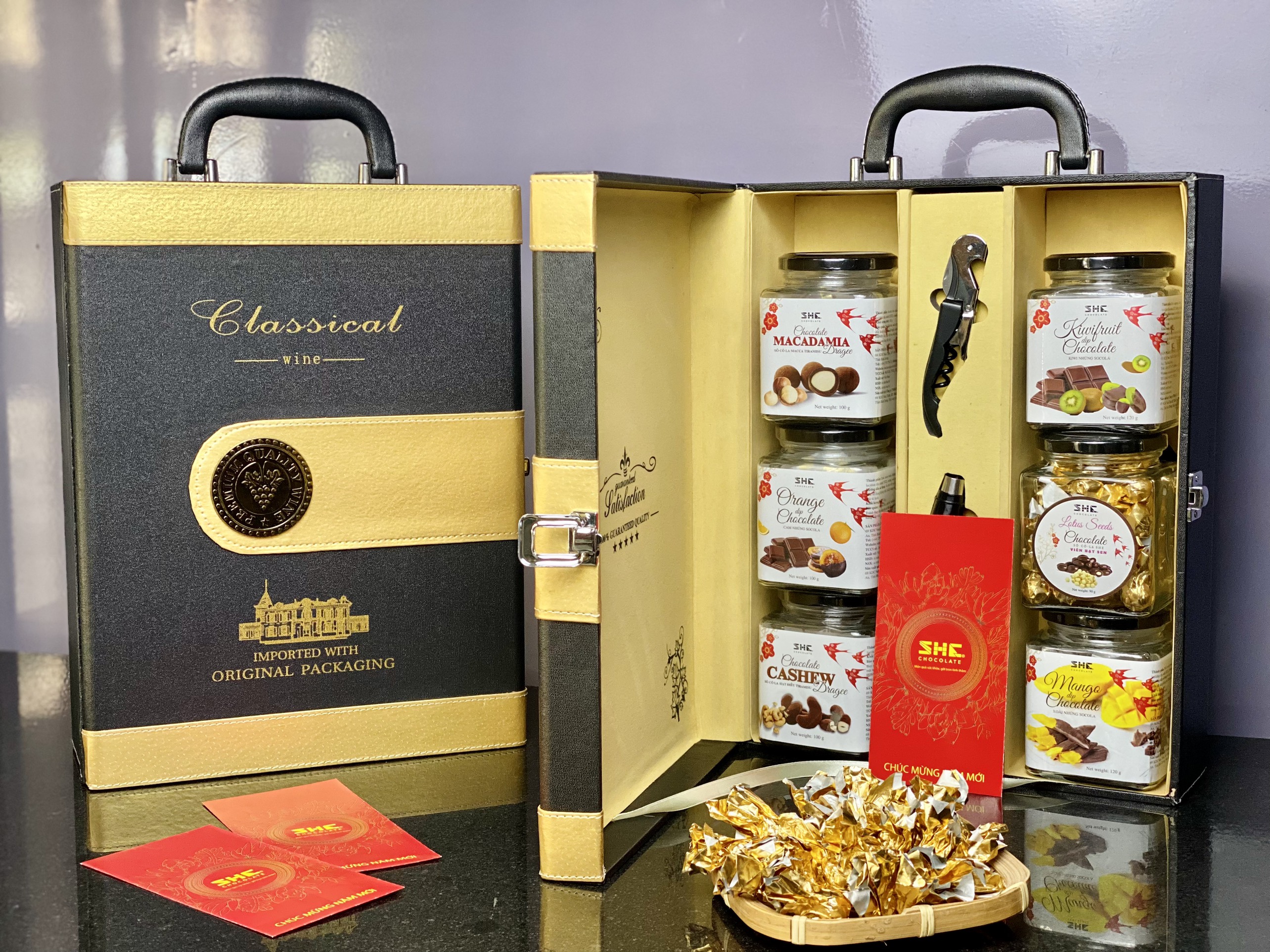 Bộ Quà Tết 2024 - Phú Quý Gold VI  SHE Chocolate - Quà tặng, quà biếu Tết Sang trọng, lịch sự, đẳng cấp