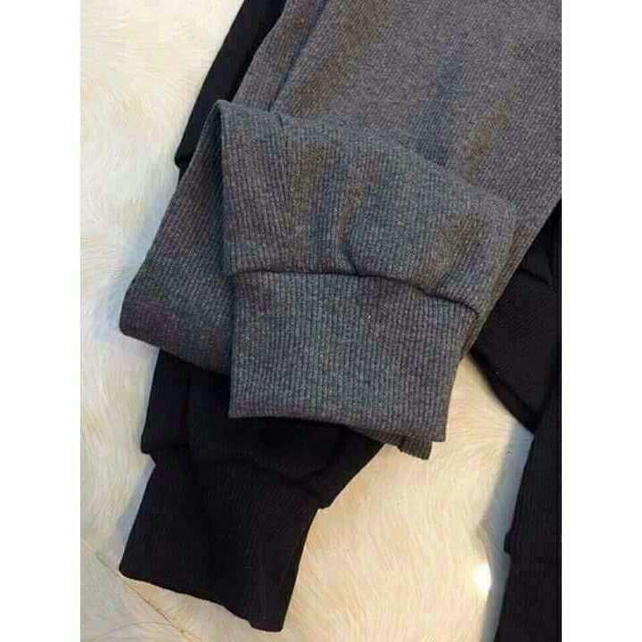 Quần Jogger Nữ Thun Gân , quần thể thao bo gấu cá tính