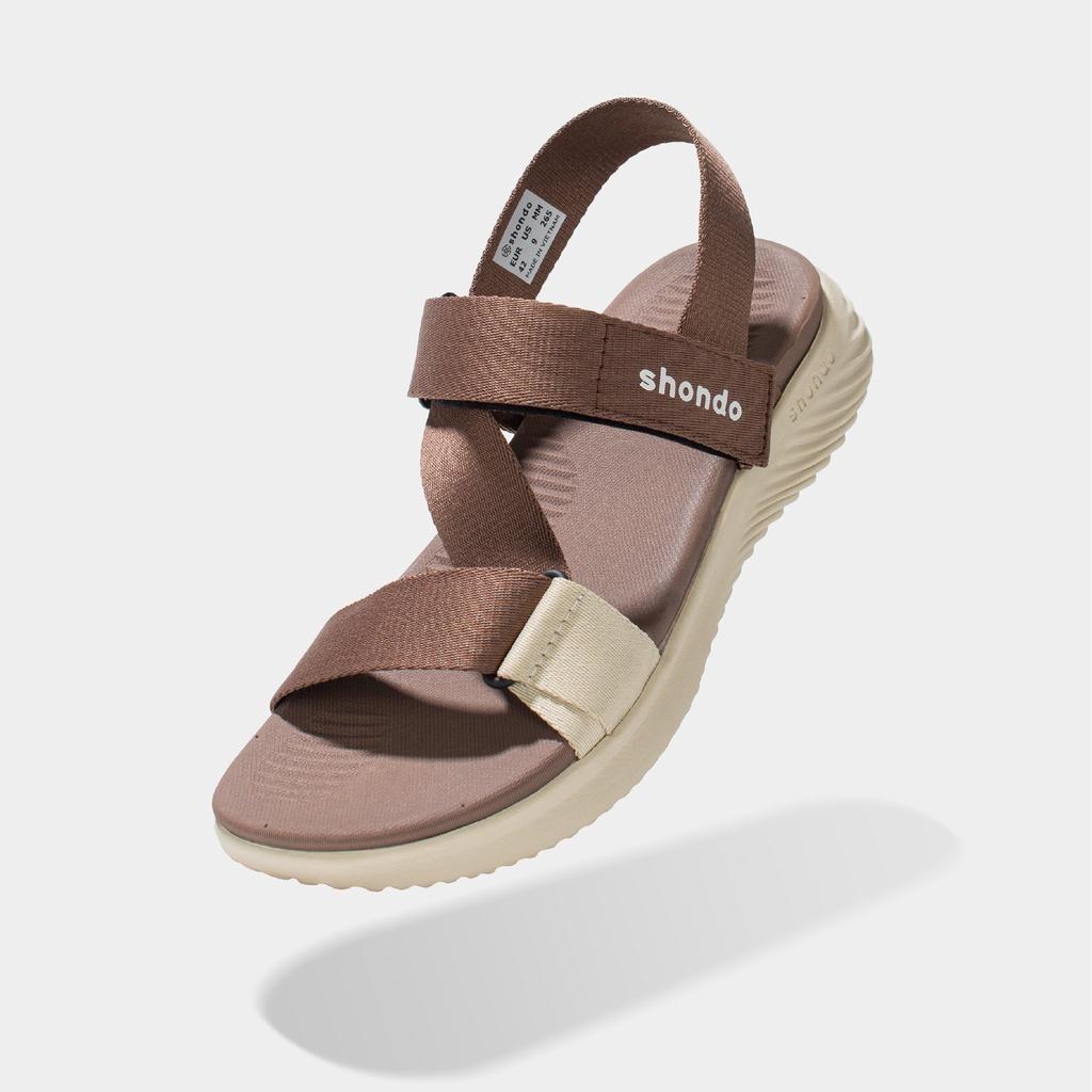 Giày Sandals Nam Nữ Shondo F7 Continew Nâu F7N2797