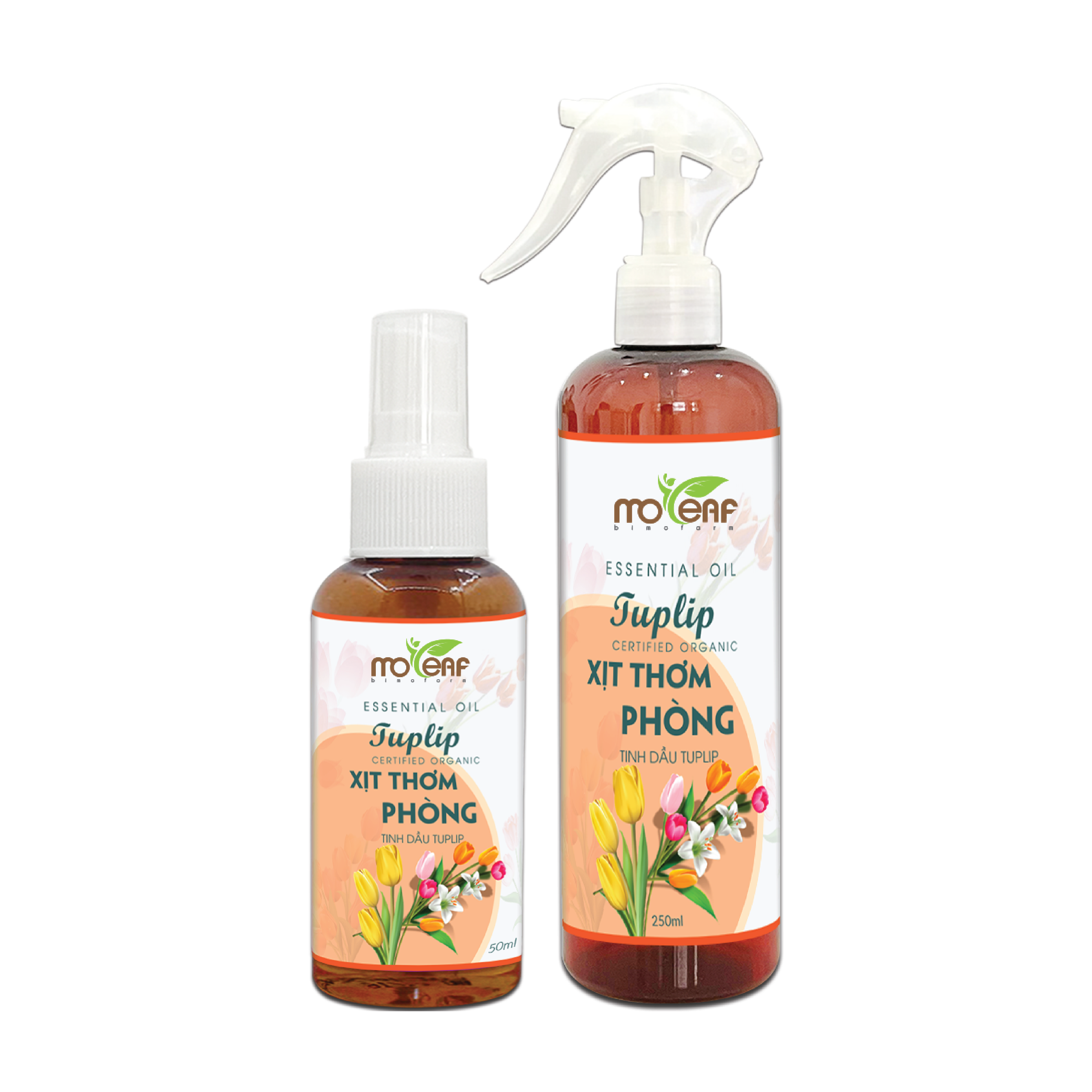 Xịt Thơm Phòng Tinh Dầu Hoa Tulip Moleaf Lọc Không Khí Thơm Mát Đuổi Muỗi Đuổi Con Trùng 250ml