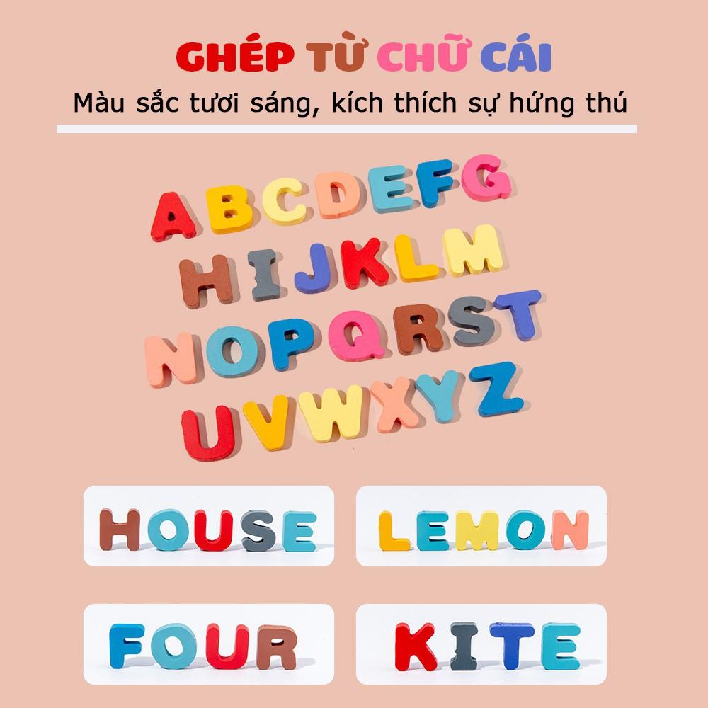 Bảng câu cá đa năng, ghép số và chữ thông minh 5in1, ghép hình kết hợp câu cá nam châm - đồ chơi gỗ