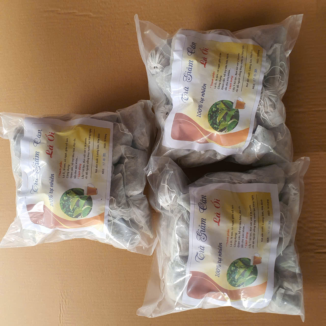 Gói 30 túi trà lọc 4 vị lá ổi lá sen cỏ ngọt giảo cổ lam hỗ trợ tiêu hóa giảm cân-Uống cả tháng