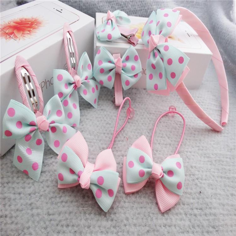 Set cài tóc, nơ buộc tóc cho bé gái 7 món - BOBABO