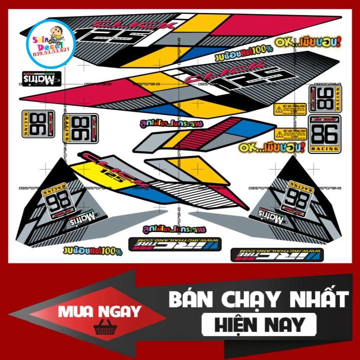 Tem rời Click 125 2017 dán xe đen