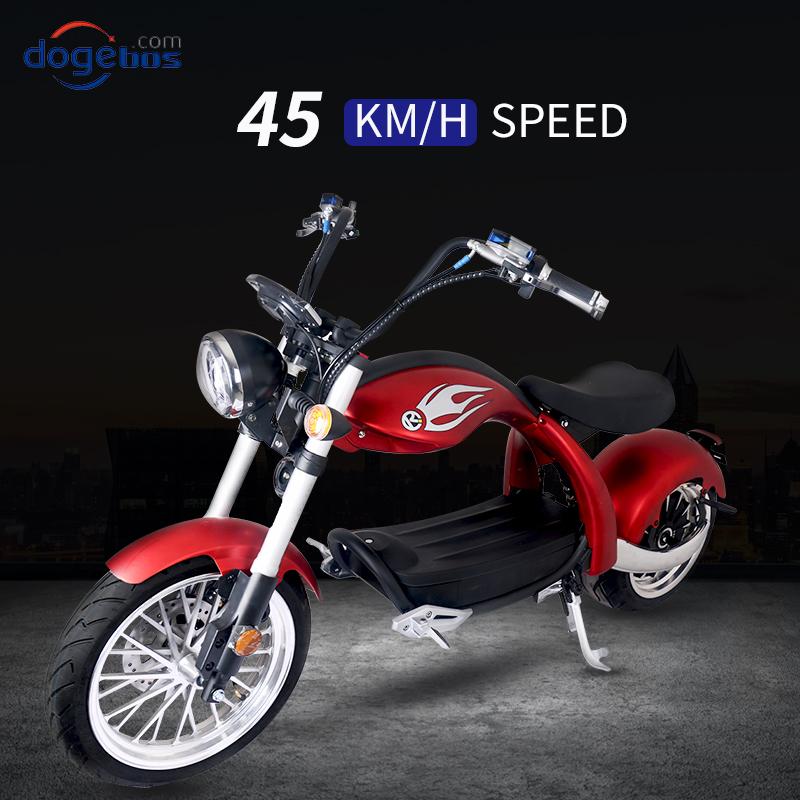 Dogebos 2000W Motorcycle điện 60V 20Ah pin lithium có thể tháo rời 45km/h Màu xe tay ga người lớn: M4 Matt Red Số tốc độ: 45
