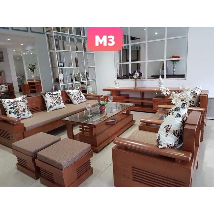 Bàn ghế sofa phòng khách gỗ sồi Nga mã M3