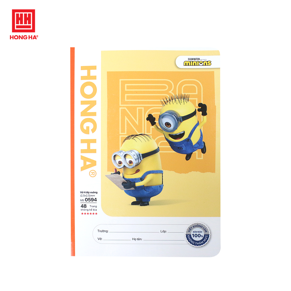 Vở 4 ô ly Hồng Hà School Minions 48 trang - 0594