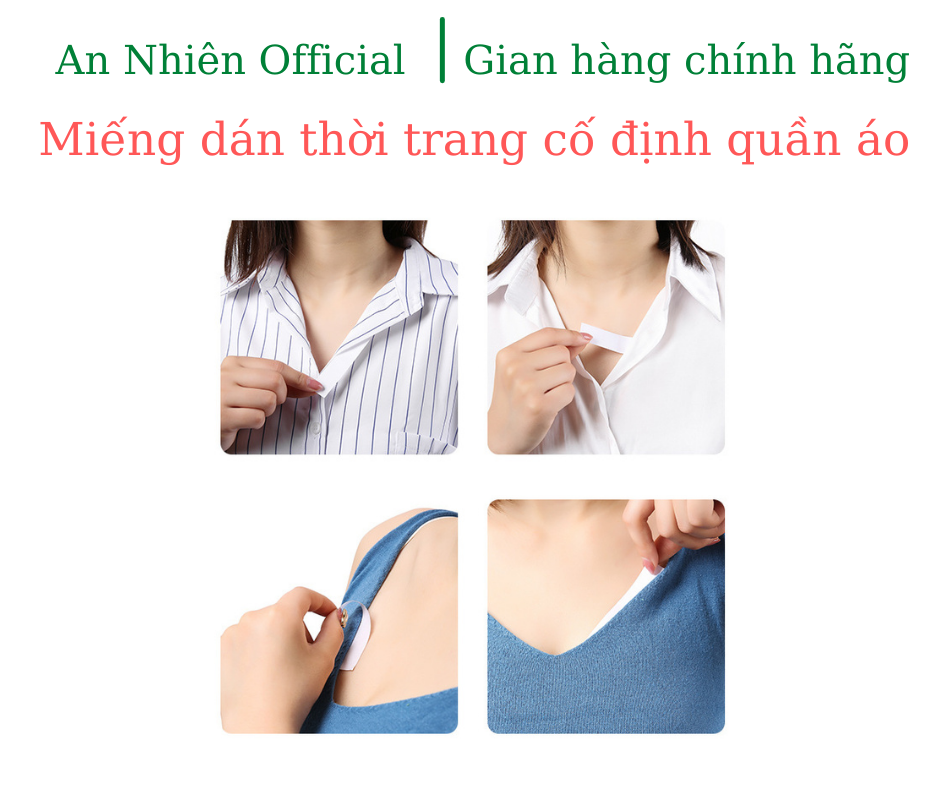 Gói 36 Miếng Dán Trong Suốt Cố Định Váy Áo,Viền Cổ Áo Sơ Mi - Miếng Dán Chống Trượt Unisex - Fashion tape